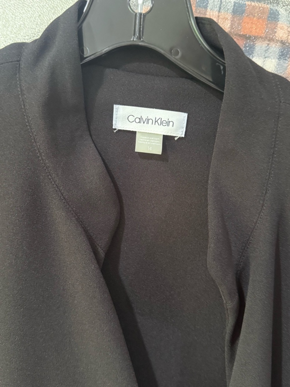 Calvin Klein Black Faux-Wrap Midi Dress - Picture 3 of 4